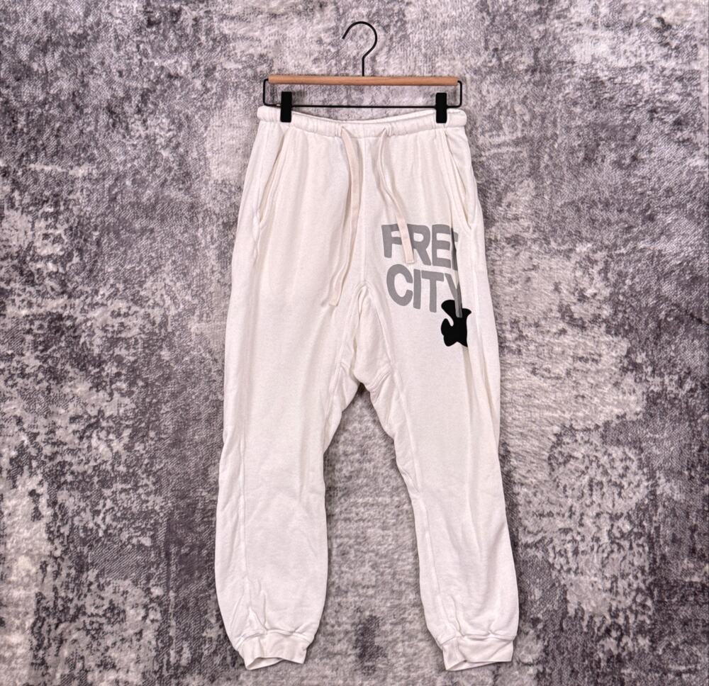 Free City Jogger Sweatpants Small Womens White Crop French Terry